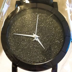 Brand New Unisex Black Leather Watch